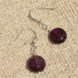 925 Silver Earrings - Amethyst Palets 10mm
